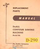 DoAll-Doall ML, Contour Sawing Machine Replacement Parts Manual Year (1950)-ML-01